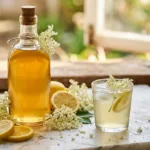 Selbst gemachter Holunderblütensirup 12 Glass bottle filled 202604172309