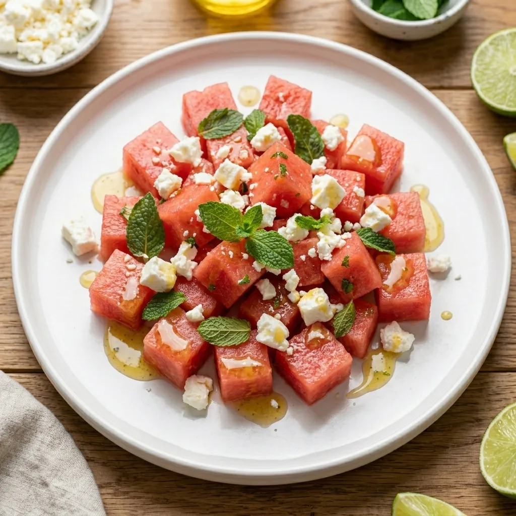 Melonen Feta Salat mit Honig-Limetten-Dressing 2 Generate featured image without … 202605271952