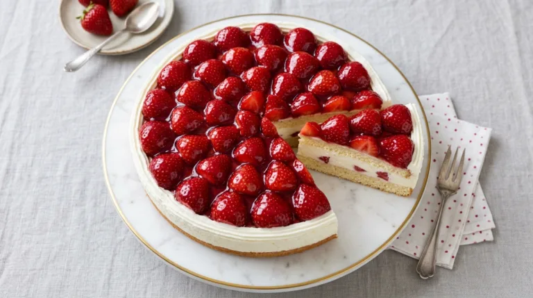 German strawberry cake overhead … 202605051239
