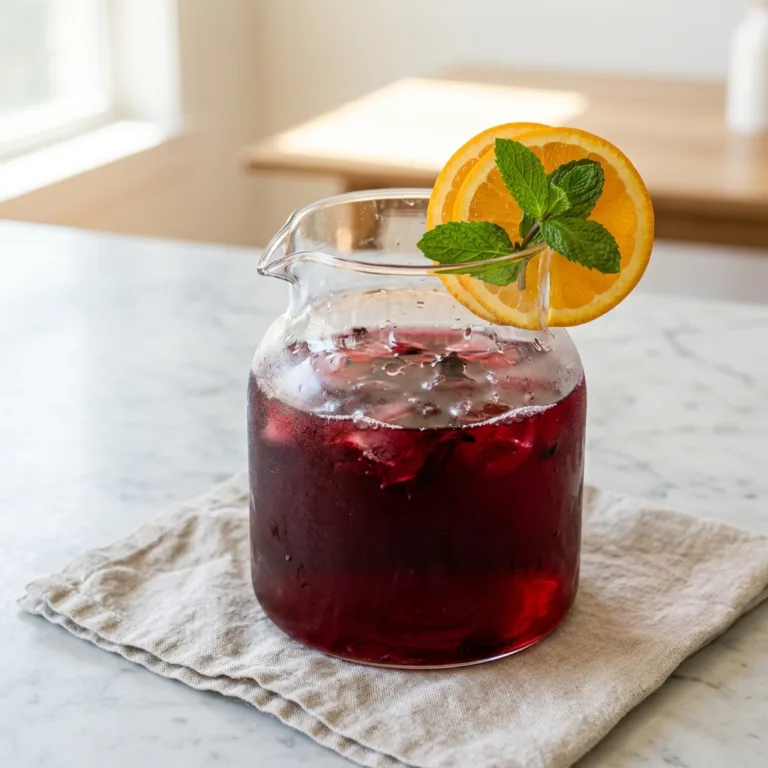 Hibiscus tea in glass carafe 202605030053