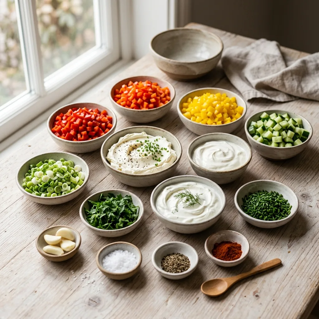 Ingredients for creamy dip 202605071522