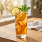 Peach iced tea in glass 202605041903