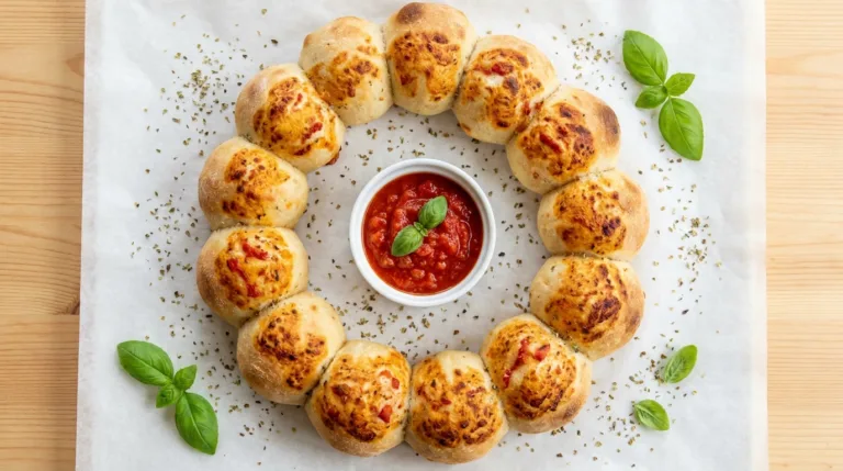 Pizza balls with sauce garnish 202605062114