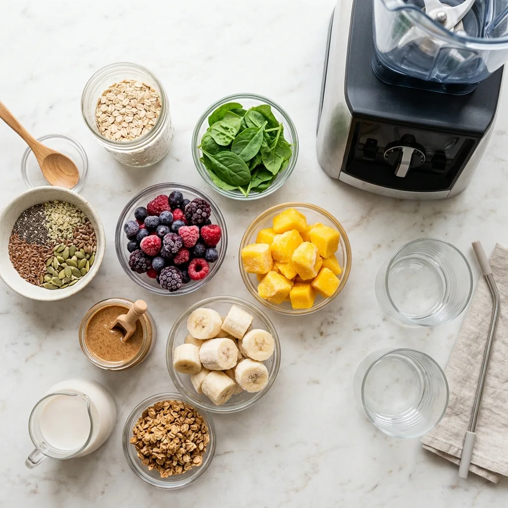 Smoothie prep scene colorful fruits 202605022239