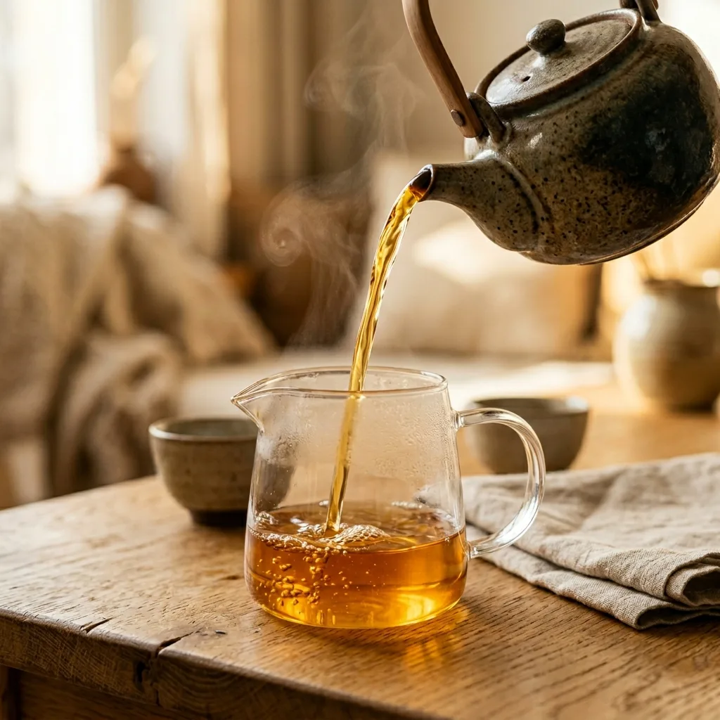 Tea poured from teapot to 202605041903