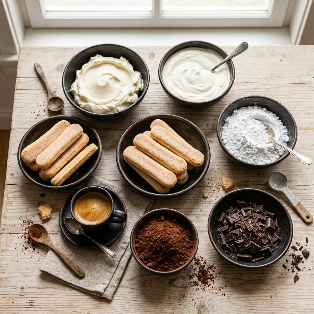 Tiramisu ingredients on wooden t… 202605071505